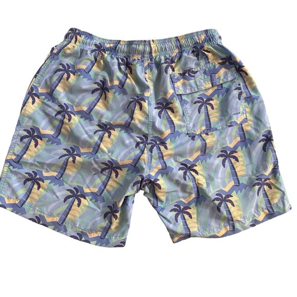 J.Mclaughlin Gibson Blue Green Paradiso Geometric Swim Trunks Men's Small NEW - Picture 2 of 6